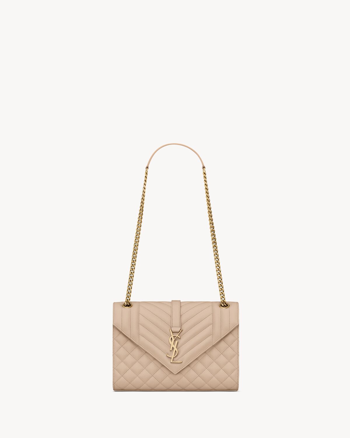 YSL Envelope Medium in Quilted Grain De Poudre Embossed Leather - Image 1